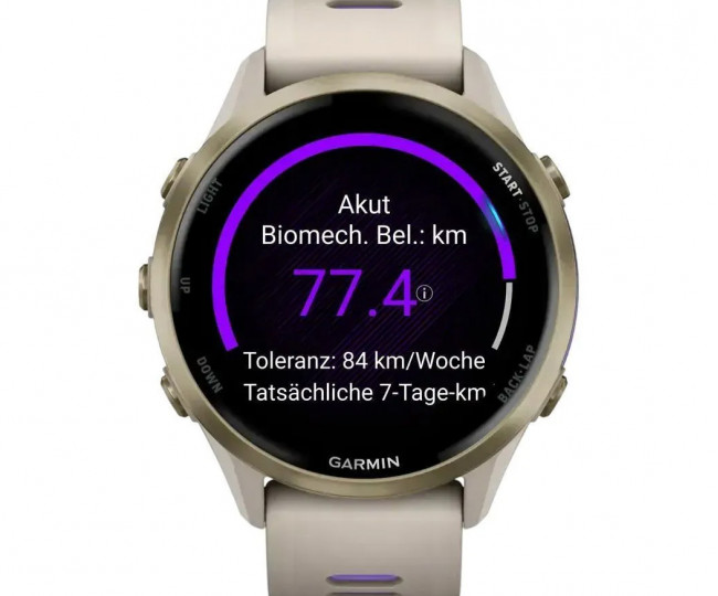 Смарт-годинник Garmin Forerunner 970 Soft Gold Titanium w. French Gray C. and French Gray/T. Indigo Band (010-02969-02/12/